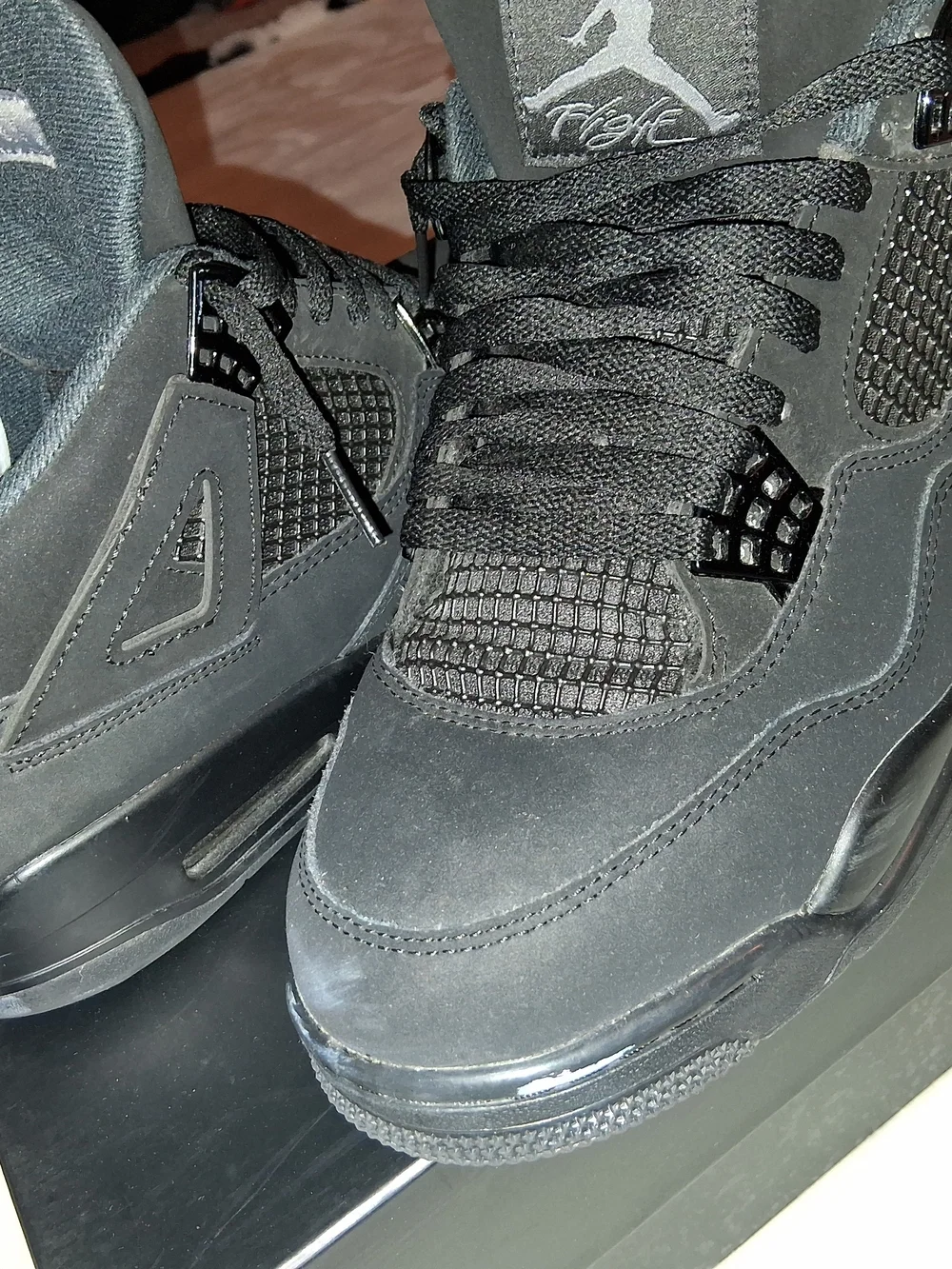 Nike Air Jordan 4 Retro Casual Sneakers - Black Cat